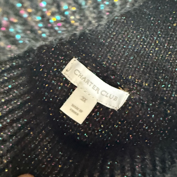 Charter Club| Black shimmer sweater size 3X - Picture 6 of 6